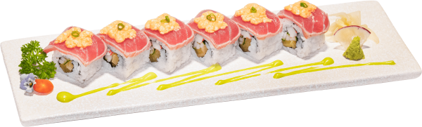 CUỘN CÁ NGỪ PHỦ TRỨNG CÁ TUYẾT